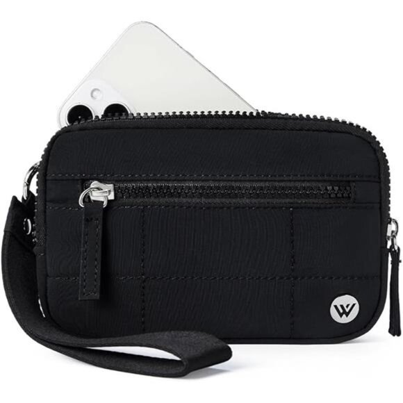 Womens Wristlet Wallet Quilted RFID Nylon Zipper Travel Purse Small Handbag - Picture 7 of 7